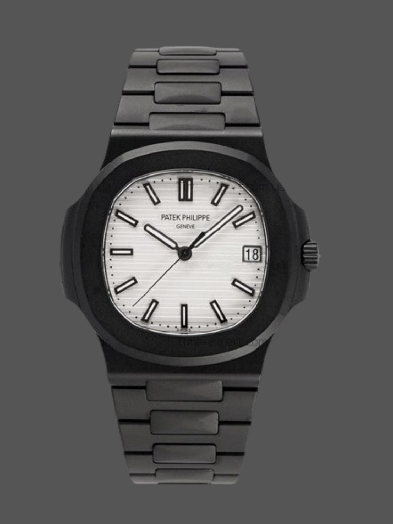 Nautilus 5711 Super clone – 40mm White Dial Black‑Titanium Mens Analog Watch