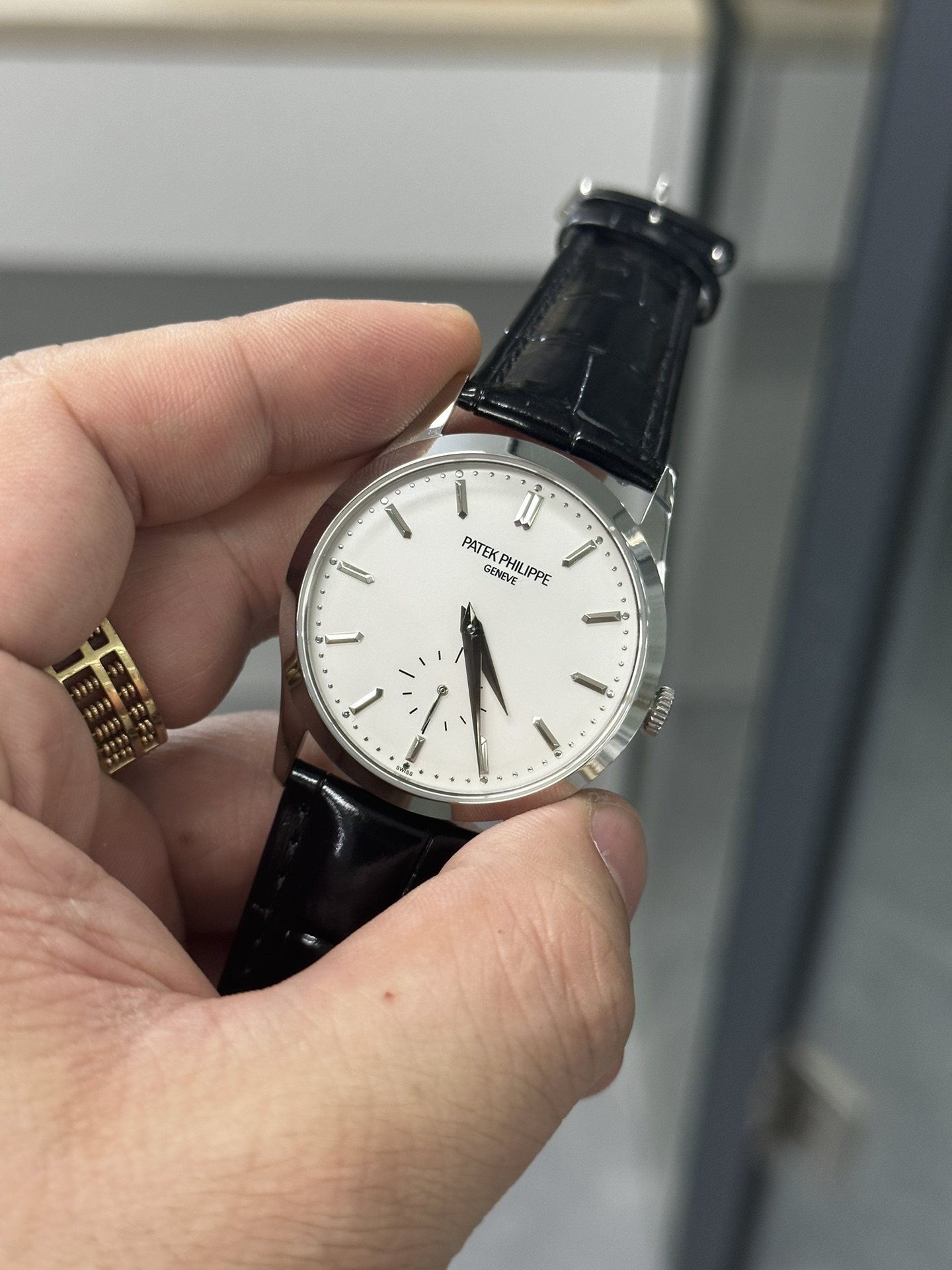 Calatrava 5196G 001 Super Clone White Gold Silver Dial Unisex Watch