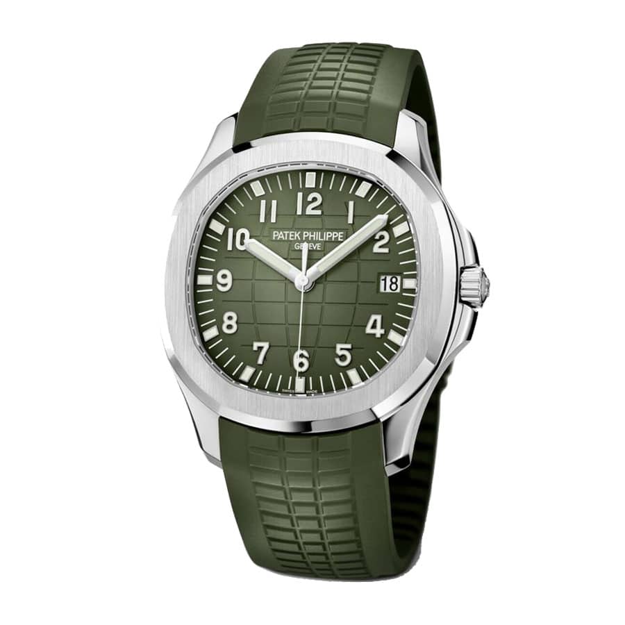 5168G‑010 Super Clone 42MM Khaki Green Dial Rubber Strap Mens Watch