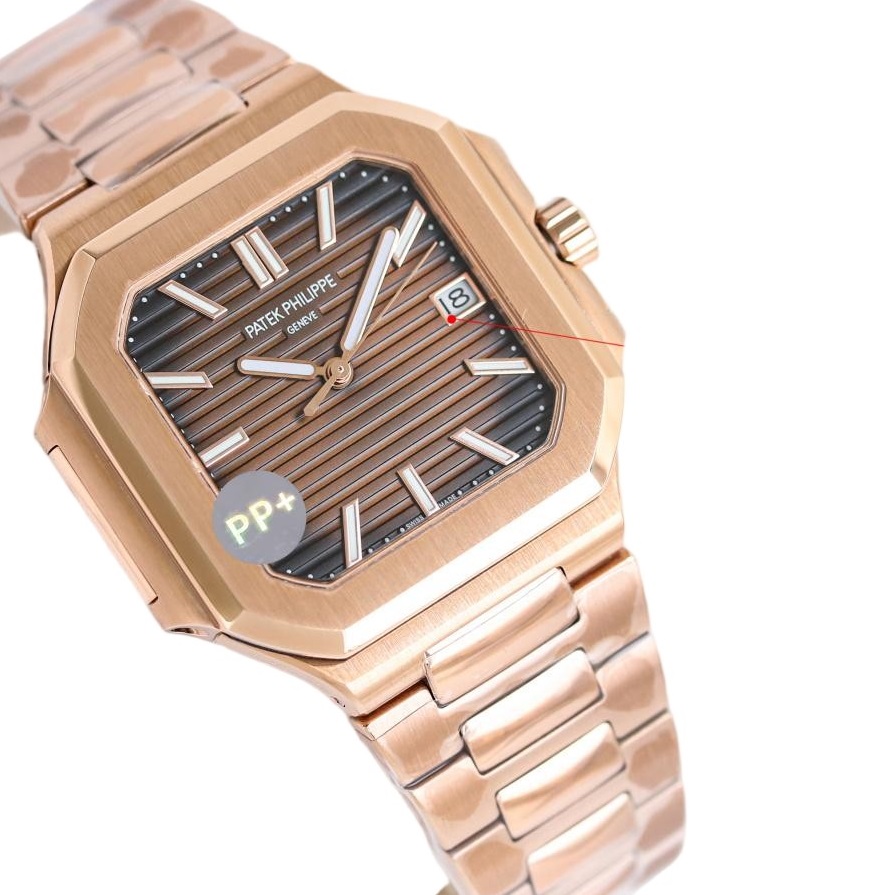 Square Nautilus-inspired 7128 Brown Gradient Sunburst Rose Gold Super Clone