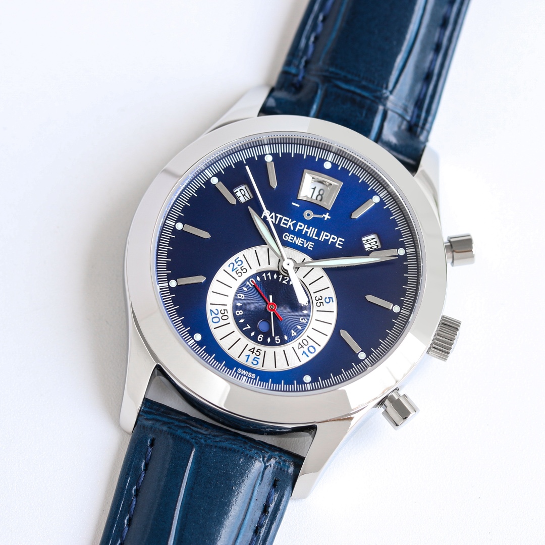 Blue Opaline Dial Chronograph Annual Calendar | 18K White Gold Modern Statement