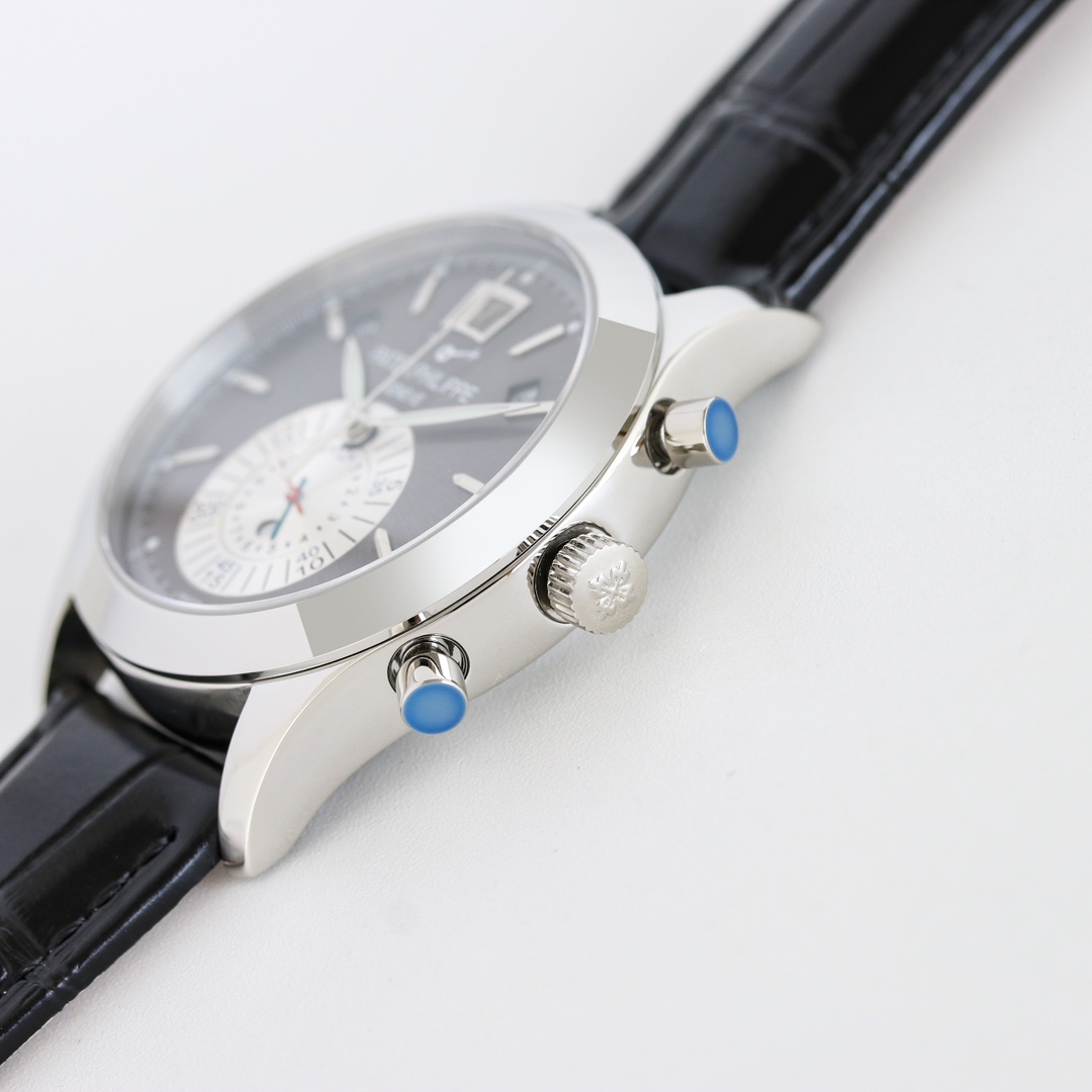 Grey Opaline Dial Chronograph Annual Calendar | White Gold Modern Luxury Watch