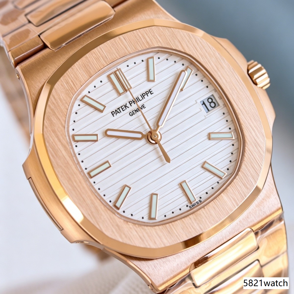 5711 Super Clone Rose Gold White Dial | Ice-Gold Aesthetic & Embossed Texture