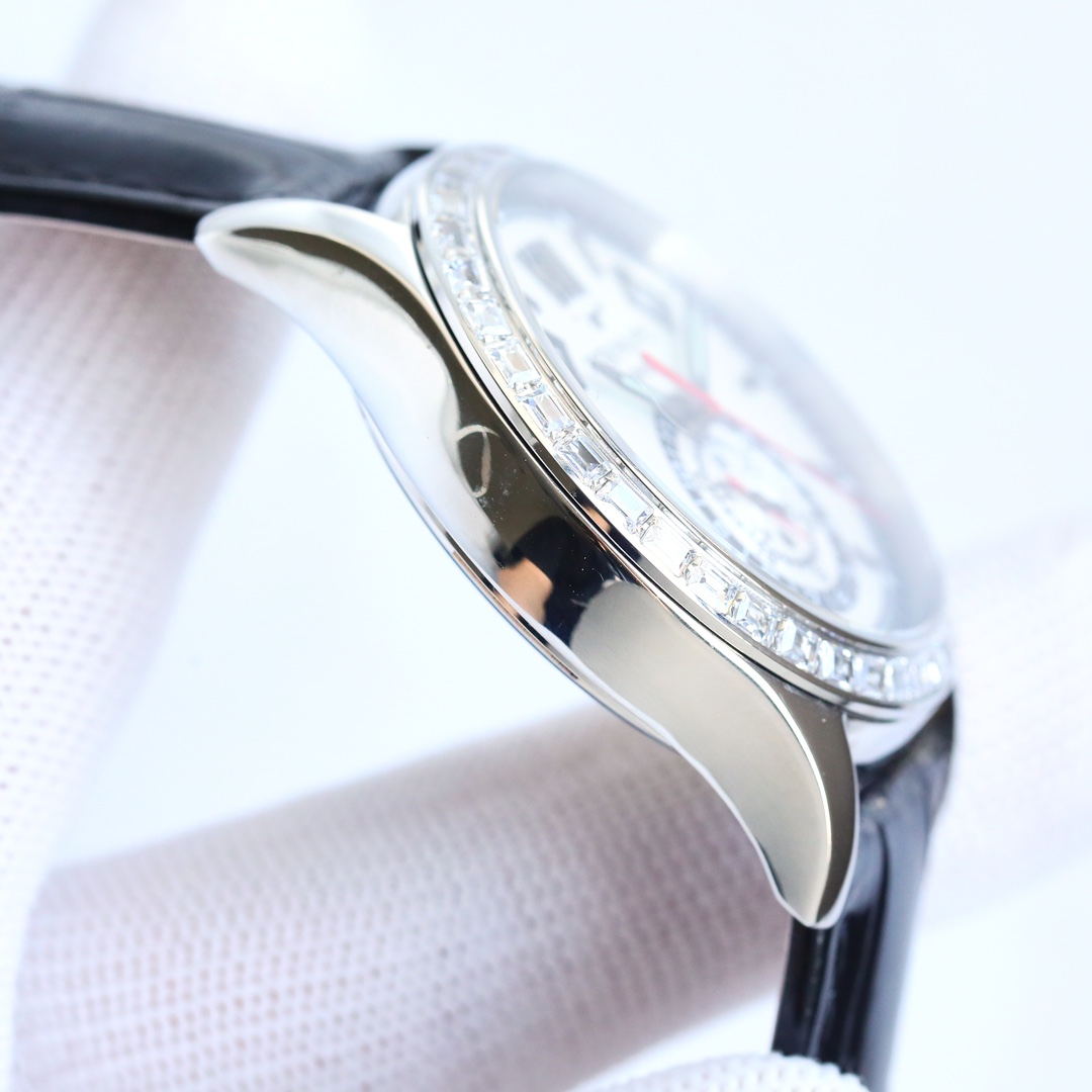 5960 White Dial Super Clone | White Gold Diamond Bezel