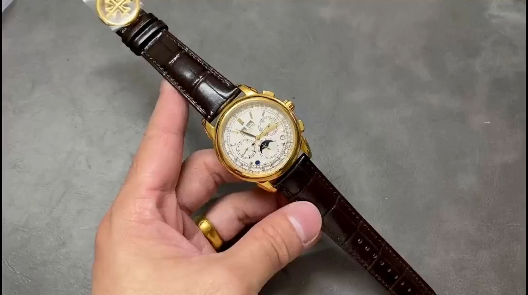 5970J 001 Super Clone Yellow Gold White Dial Perpetual Calendar Chronograph Mens Watch