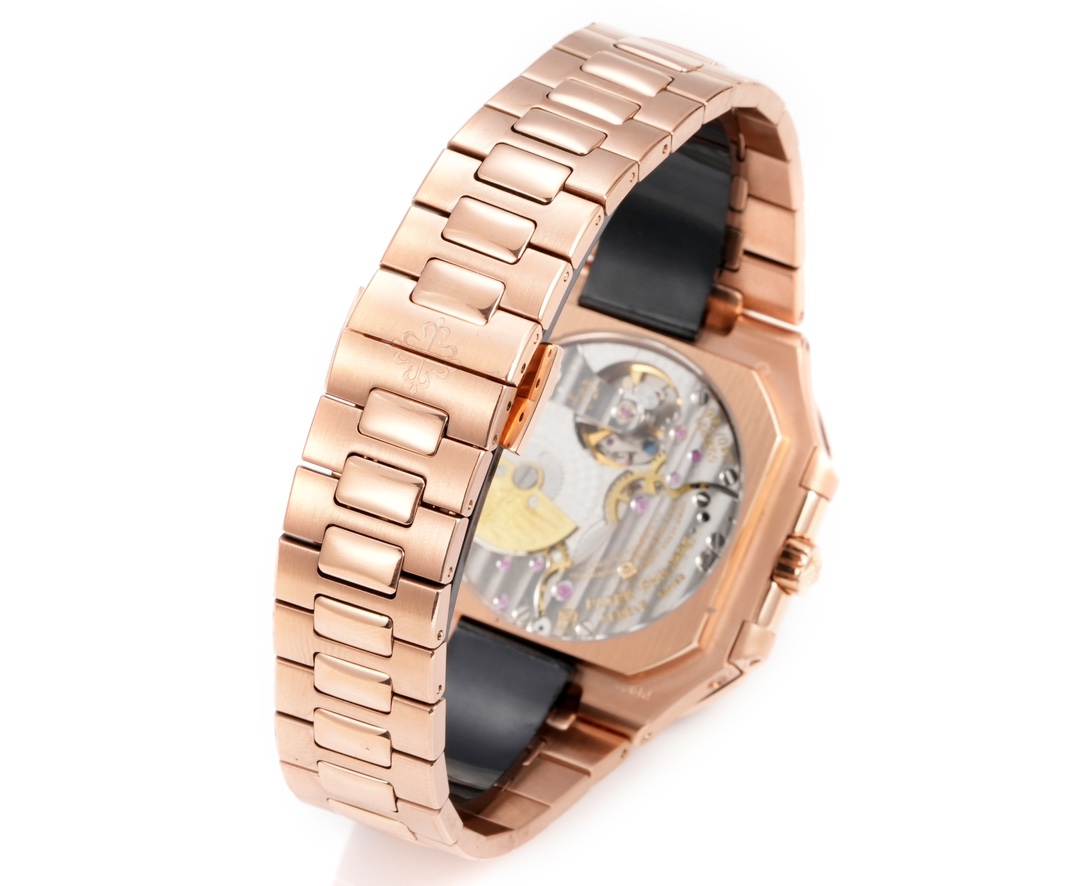 Square Nautilus-inspired 5822 Brown Rose Gold Annual Calendar Super Clone