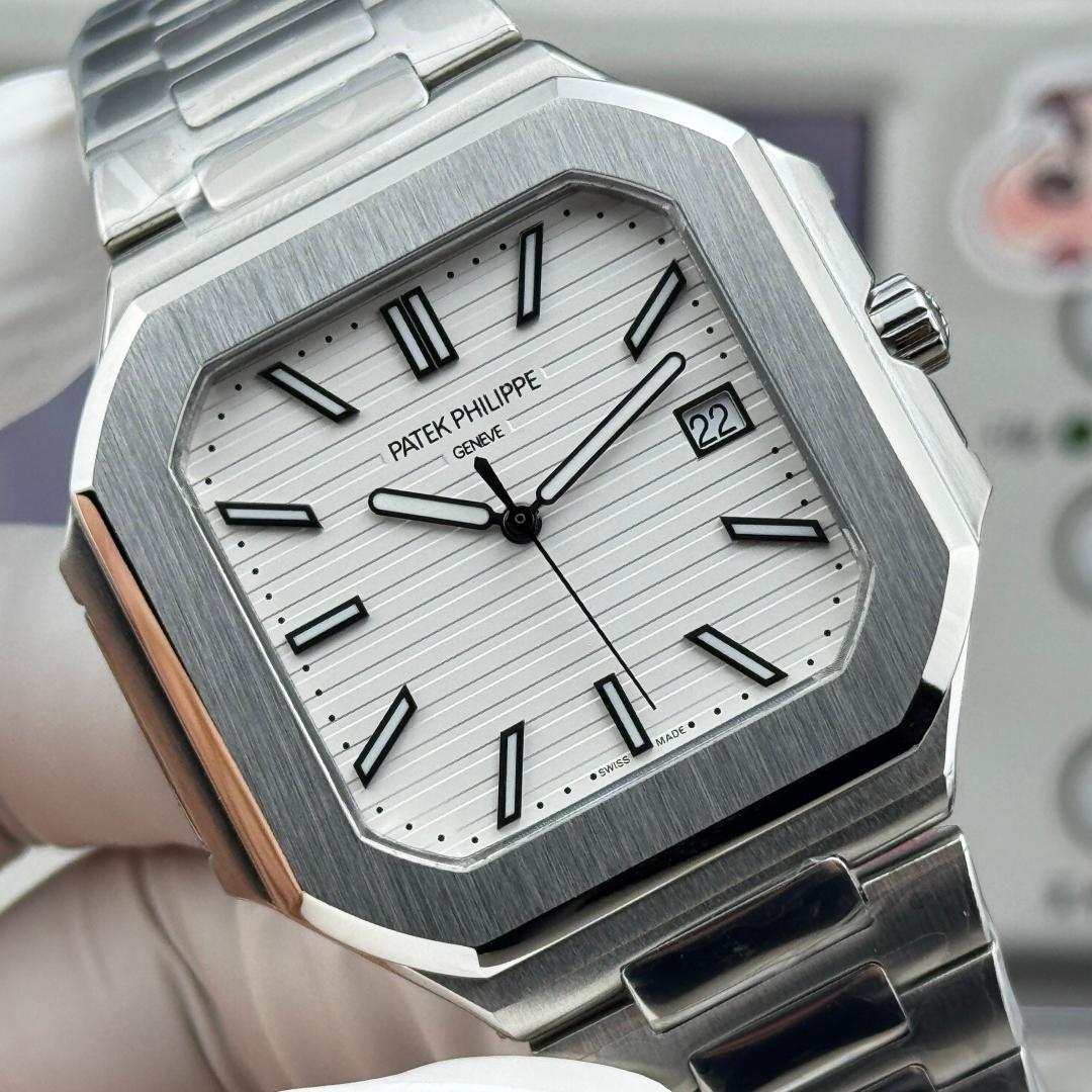 Square Nautilus-inspired 5821 Sunburst White Dial Full Steel Super Clone