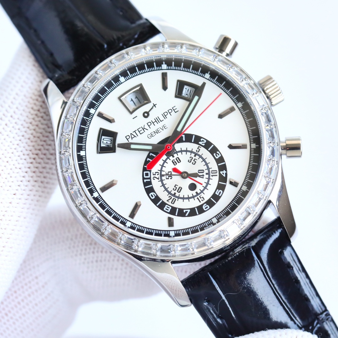 5960 White Dial Super Clone | White Gold Diamond Bezel