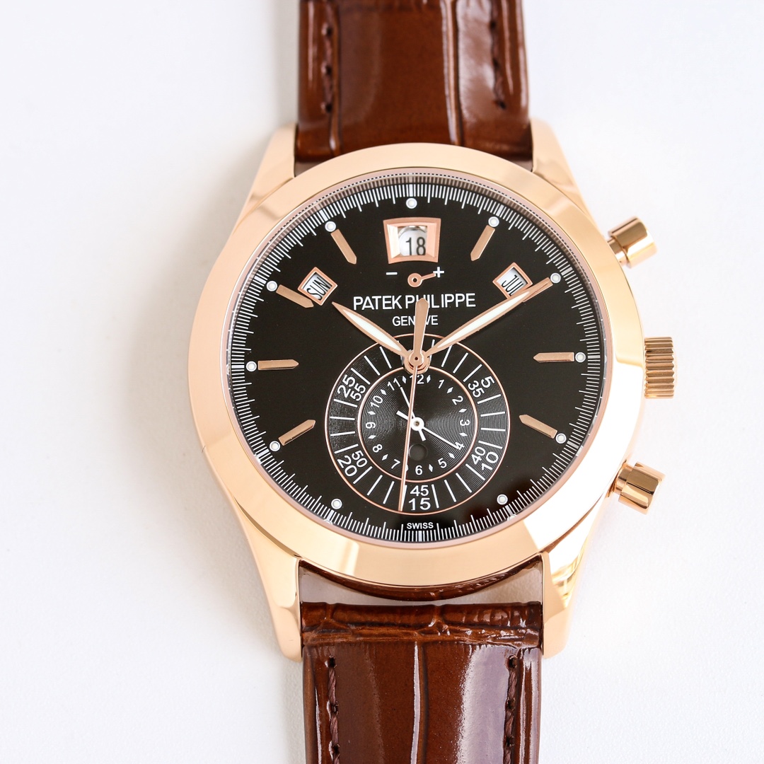 Black Dial Chronograph Annual Calendar | 18K Rose Gold Heritage Timepiece