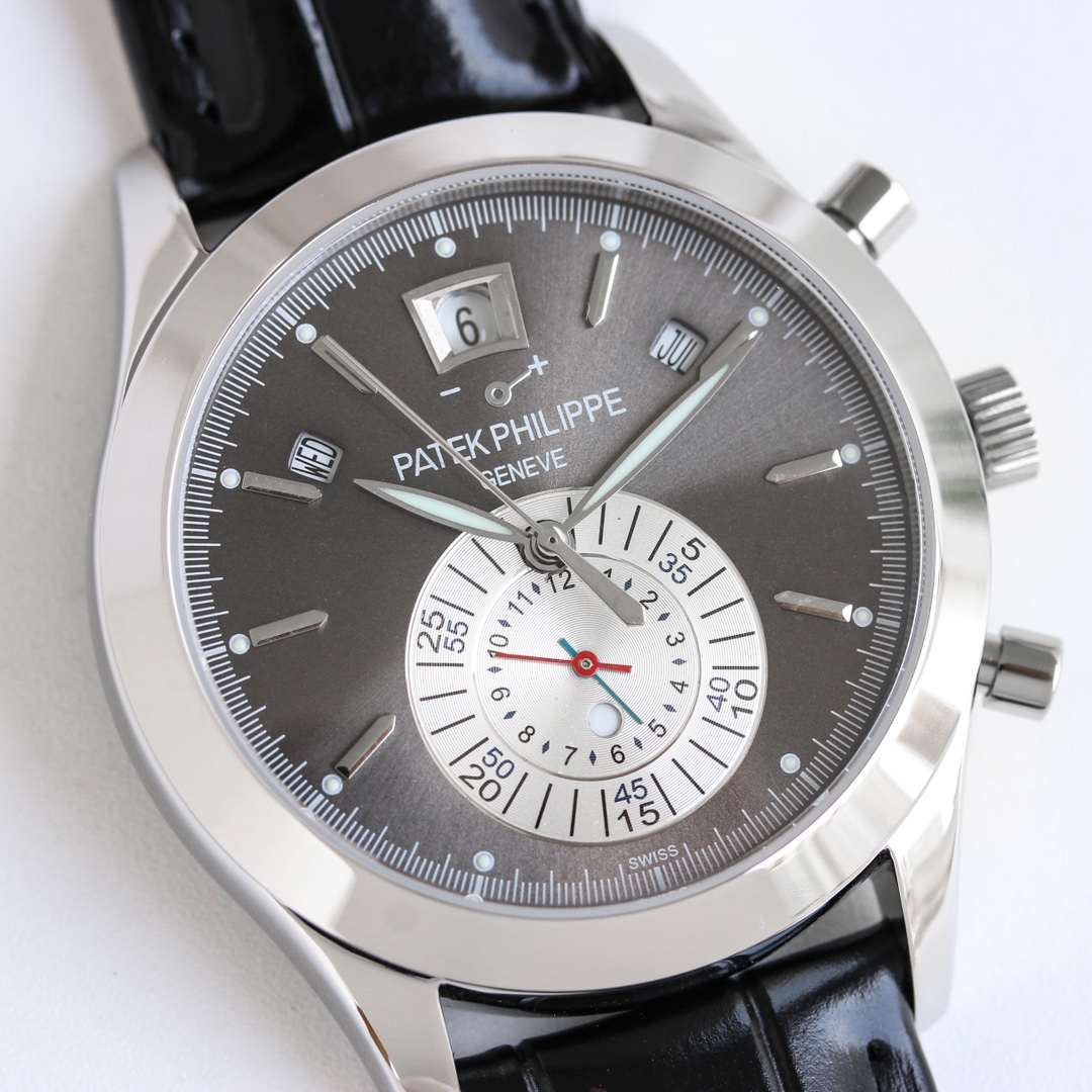 Grey Opaline Dial Chronograph Annual Calendar | White Gold Modern Luxury Watch
