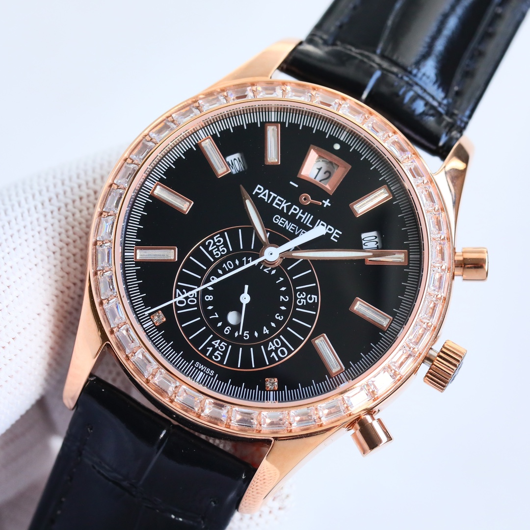 5960 Black Dial Super Clone | Rose Gold Diamond Bezel