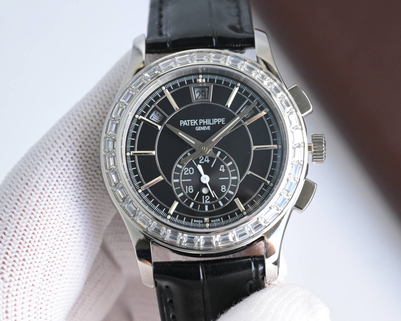 Luxury Super Clone 5905 Platinum Black Dial Watch