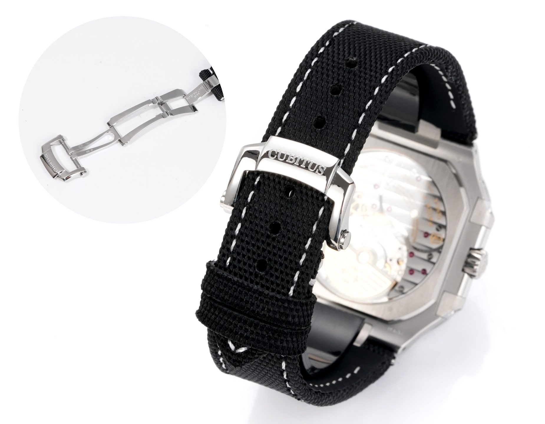 Square Nautilus-inspired 5822 Olive Green Sunburst Annual Calendar Denim Strap Super Clone