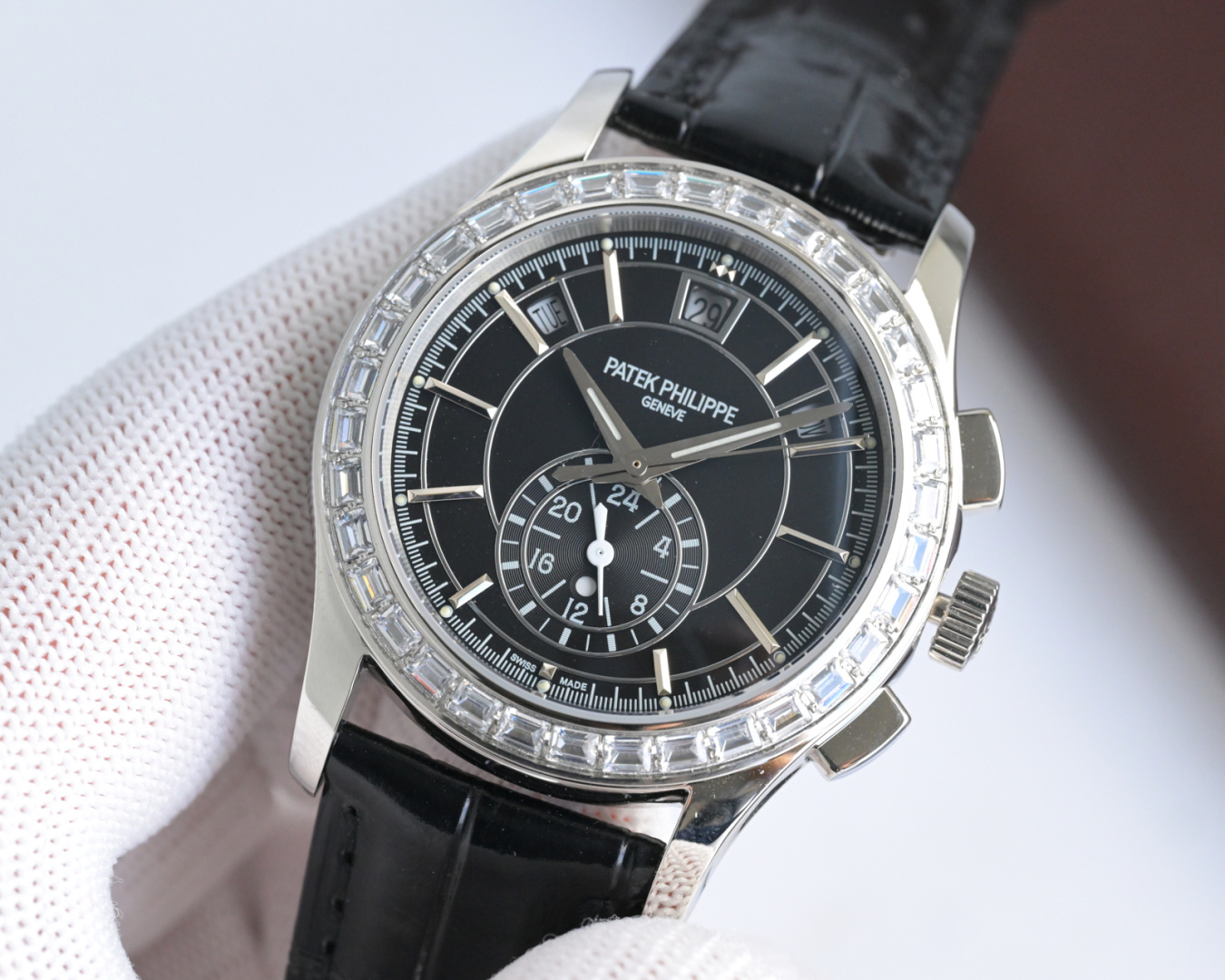 Luxury Super Clone 5905 Platinum Black Dial Watch
