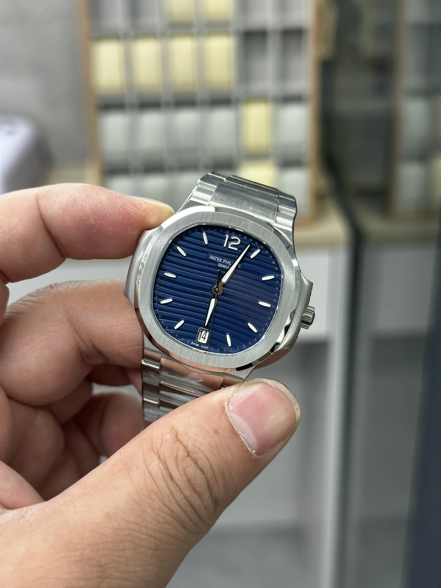 Nautilus 7118 1A 001 Super Clone Silver Blue Dial Ladies Watch
