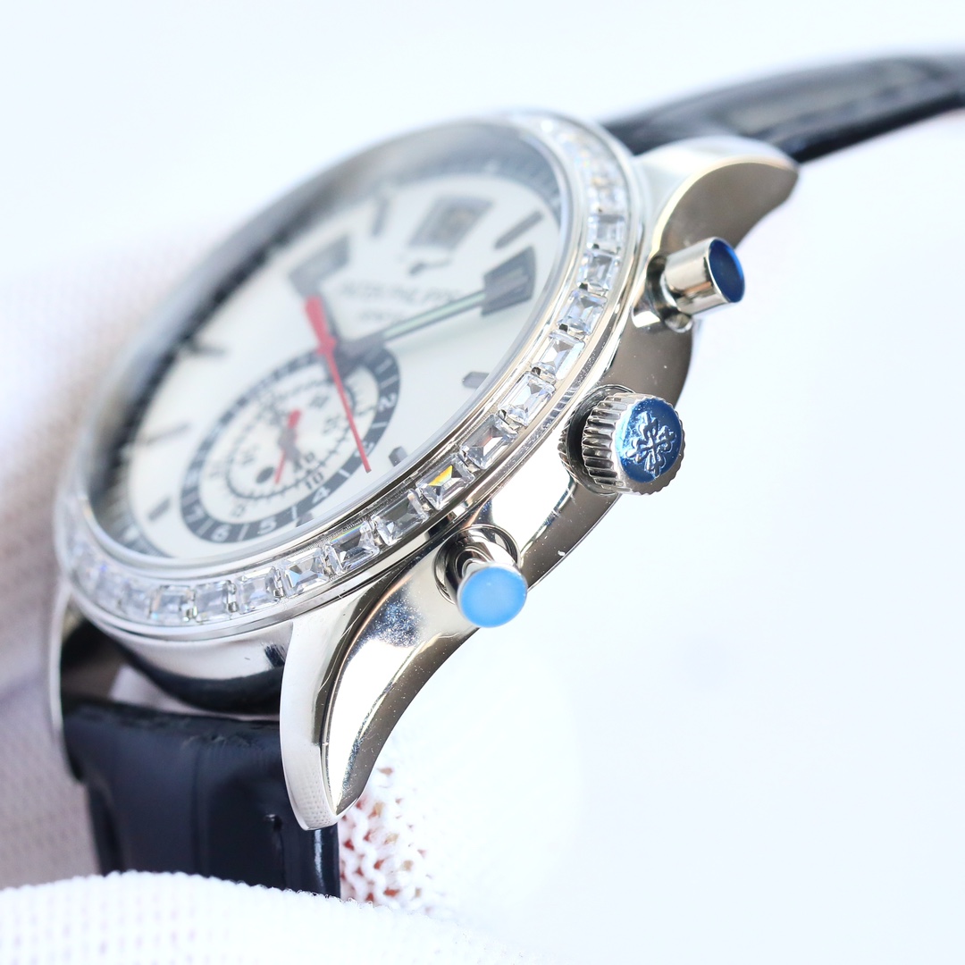 5960 White Dial Super Clone | White Gold Diamond Bezel