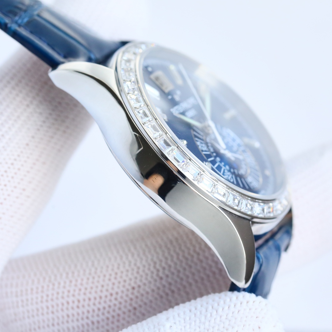 5960 Blue Dial Super Clone | White Gold Diamond Bezel