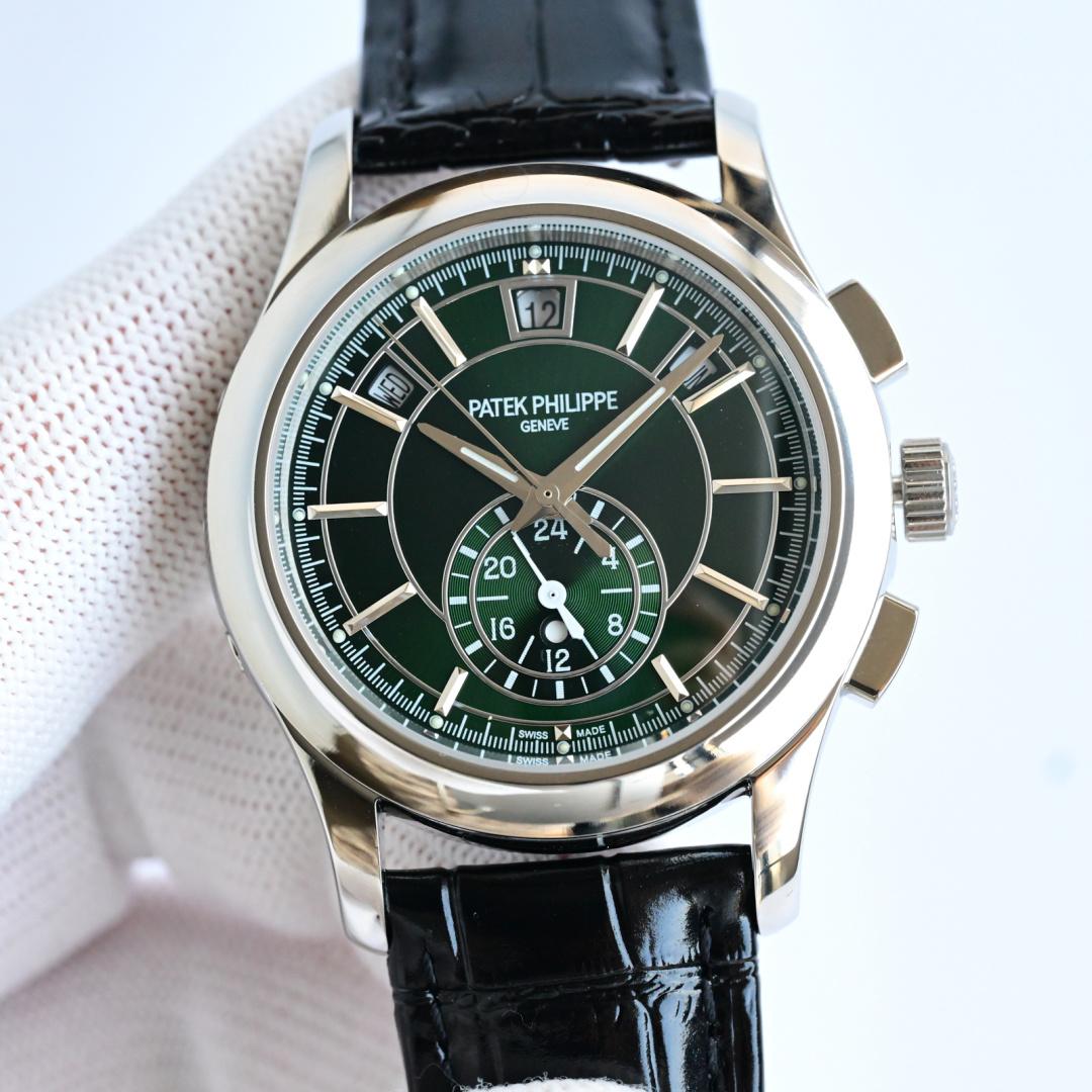 42mm Green Sunburst Dial Multi-Function Chronograph Watch