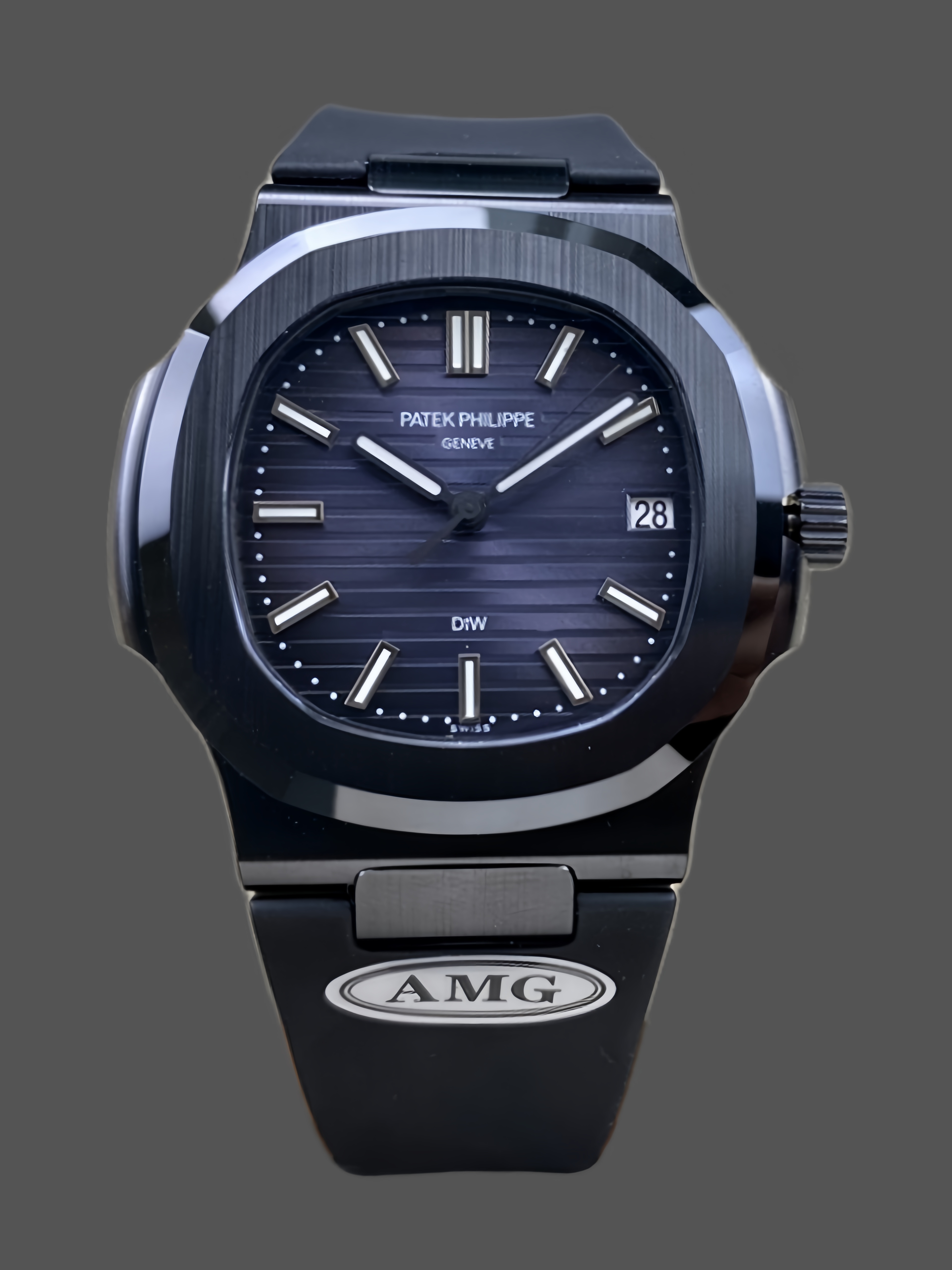 Nautilus 5711 40 Super Clone Fiber Case Blue Index Dial Mens Watch