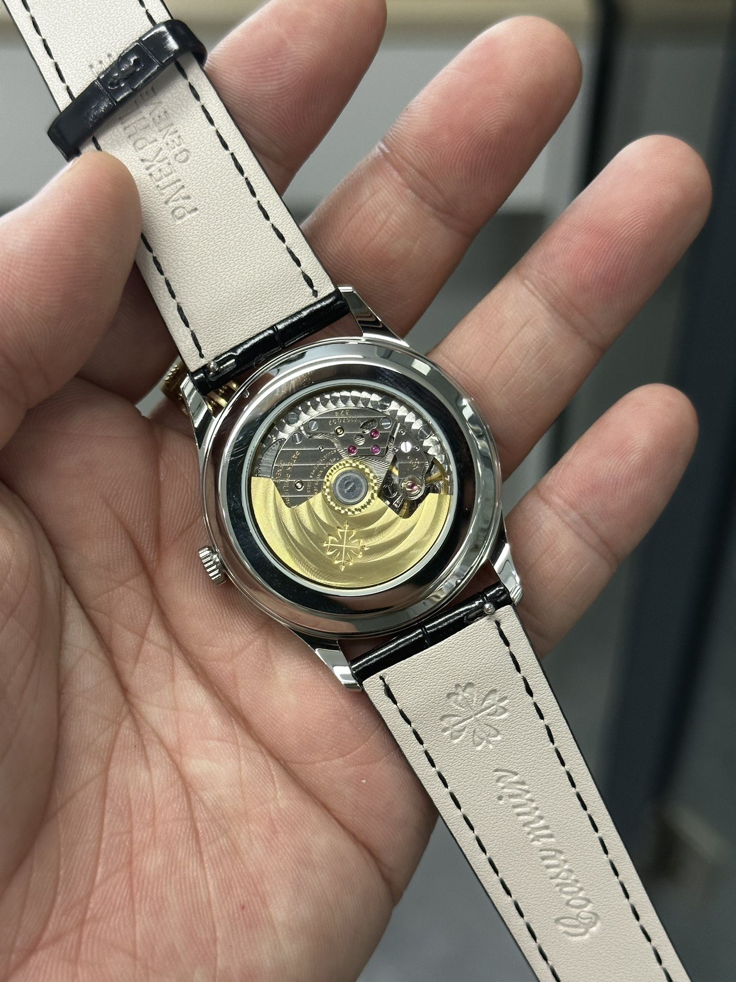 Calatrava 5196G 001 Super Clone White Gold Silver Dial Unisex Watch