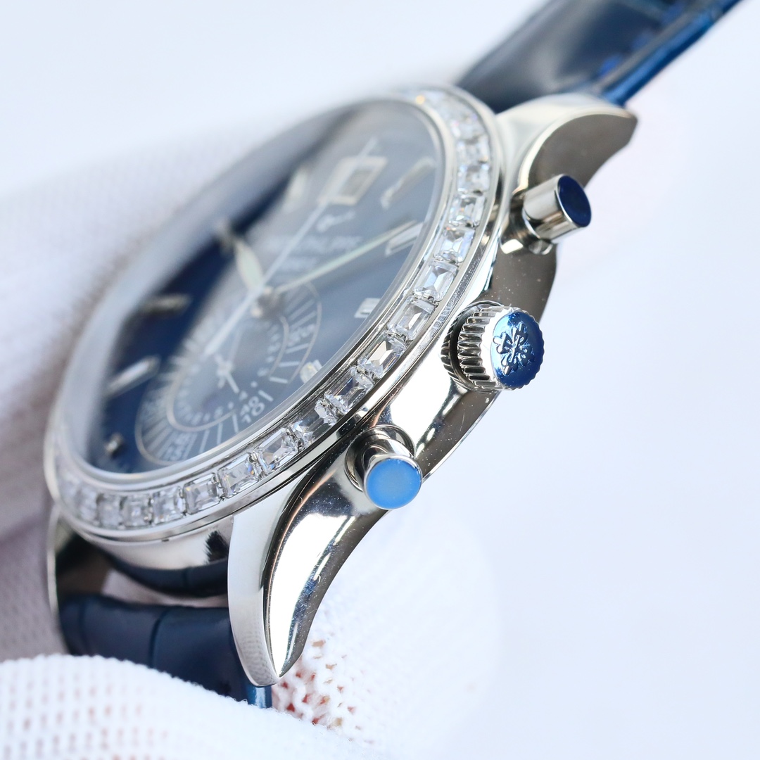 5960 Blue Dial Super Clone | White Gold Diamond Bezel
