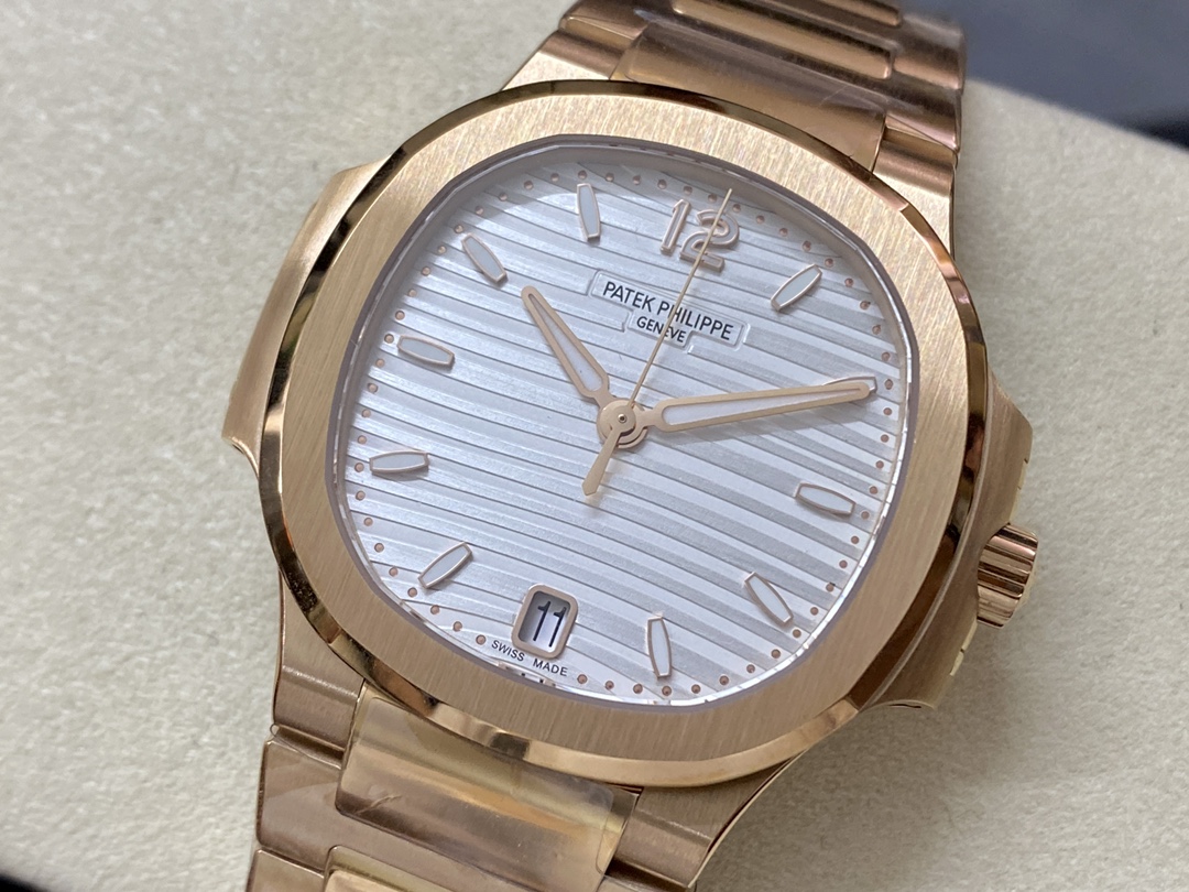 Nautilus 7118 1R 001 Super Clone Rose Gold Silver Dial Ladies Watch