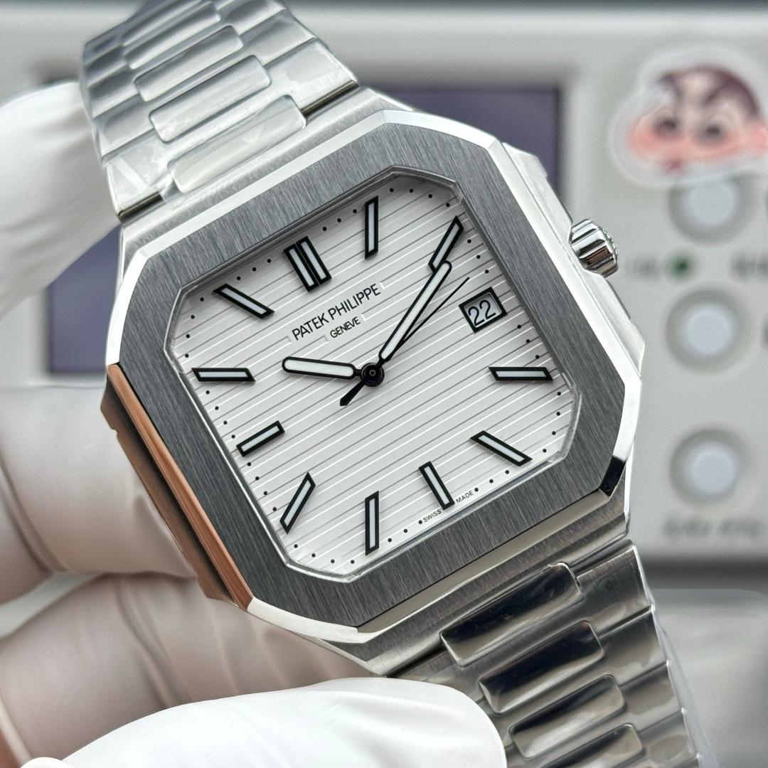 Square Nautilus-inspired 5821 Sunburst White Dial Full Steel Super Clone