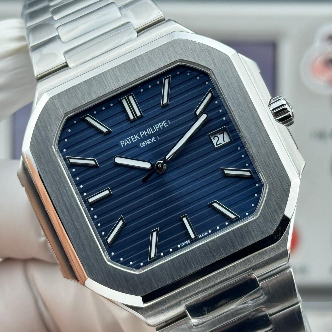 Square Nautilus-inspired 5821 Sunburst Blue Dial Full Steel Super Clone