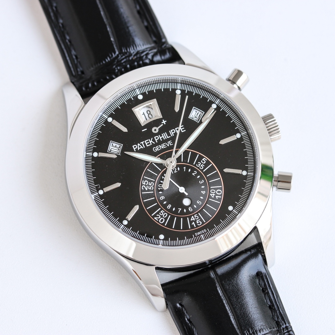 Black Dial Chronograph Annual Calendar | White Gold Dual Complication Watch