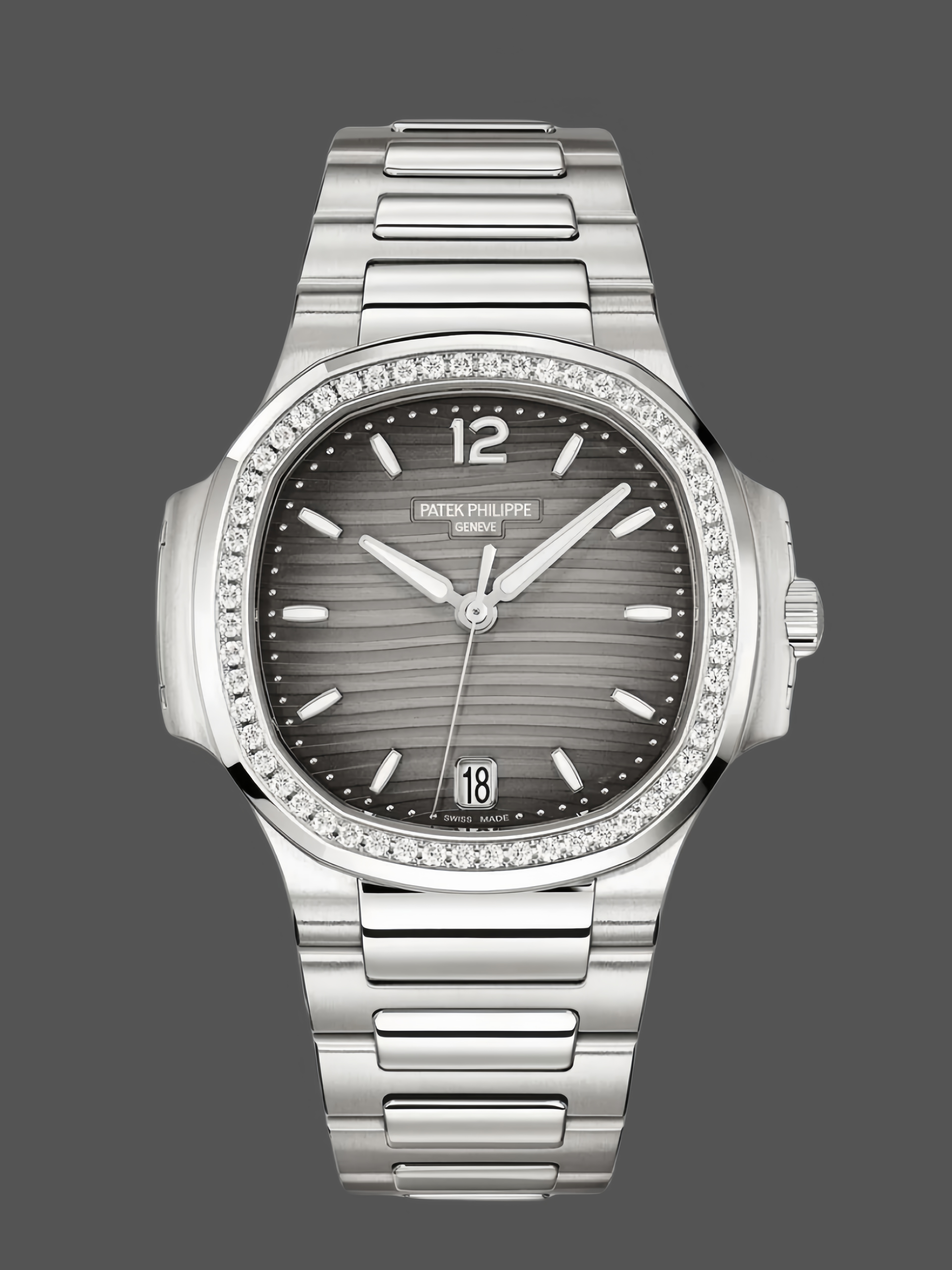 Nautilus 7118 1200A 011 Super Clone Silver Grey Dial Ladies Watch