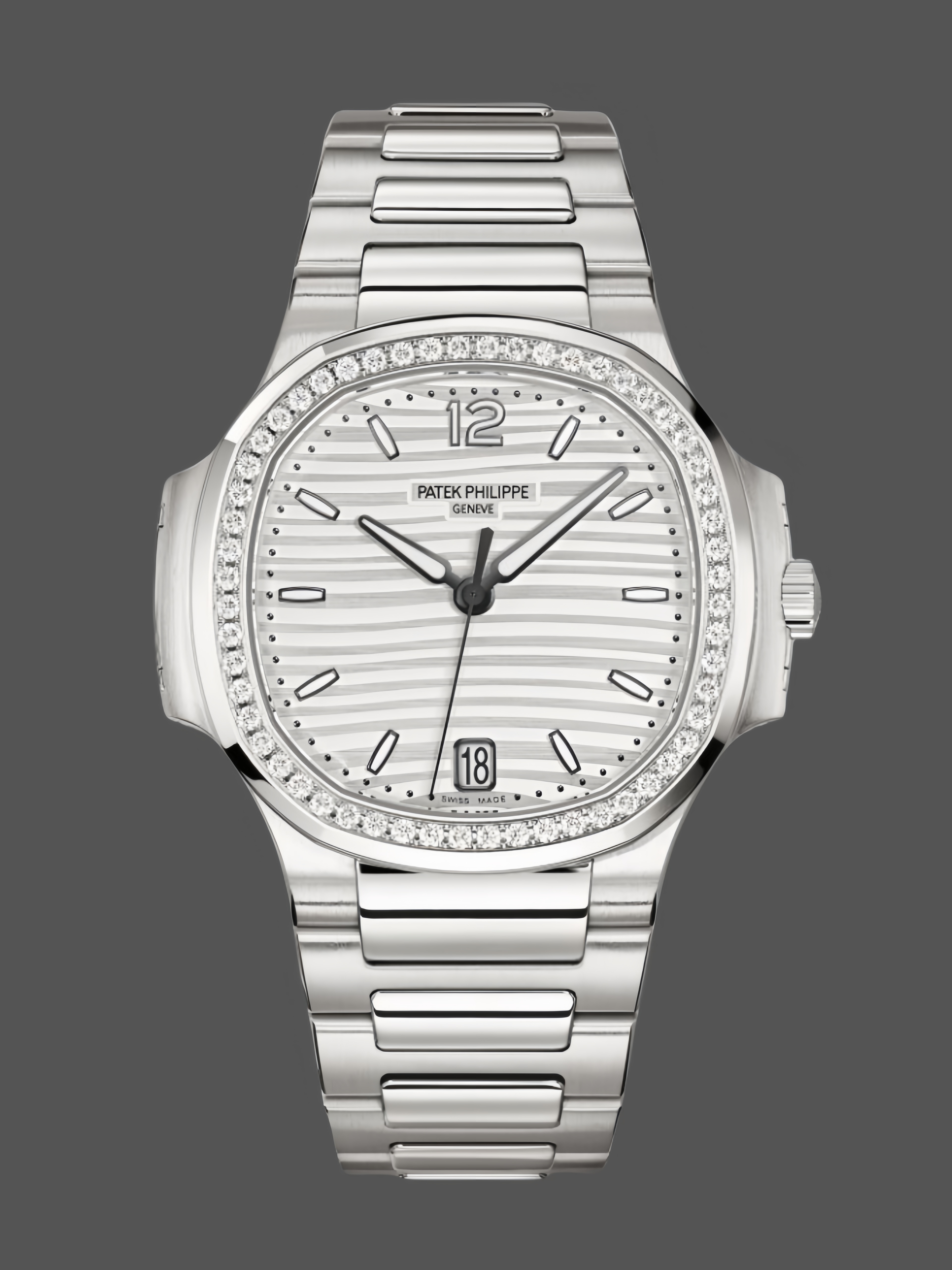 Nautilus 7118 1200A 010 Super Clone Silver White Dial Ladies Watch