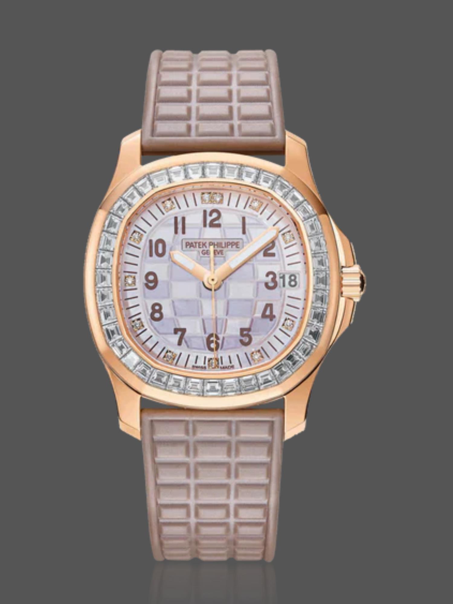 5072R‑001 Super Clone 36MM Rose Gold Mother‑of‑Pearl Diamond Bezel Ladies Watch