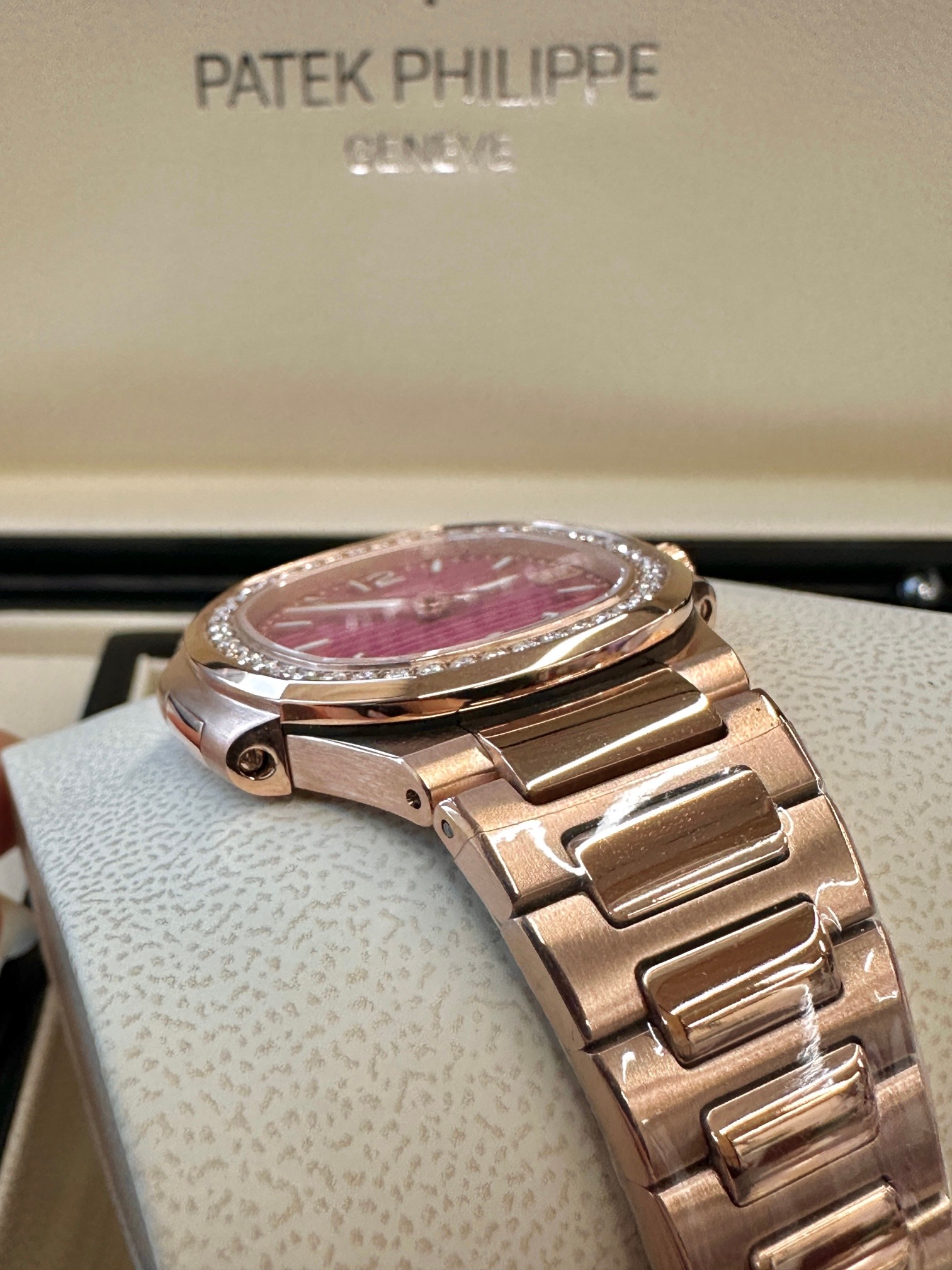 Calatrava 7010 1R 013 Super Clone Rose Gold Purple Dial Ladies Watch