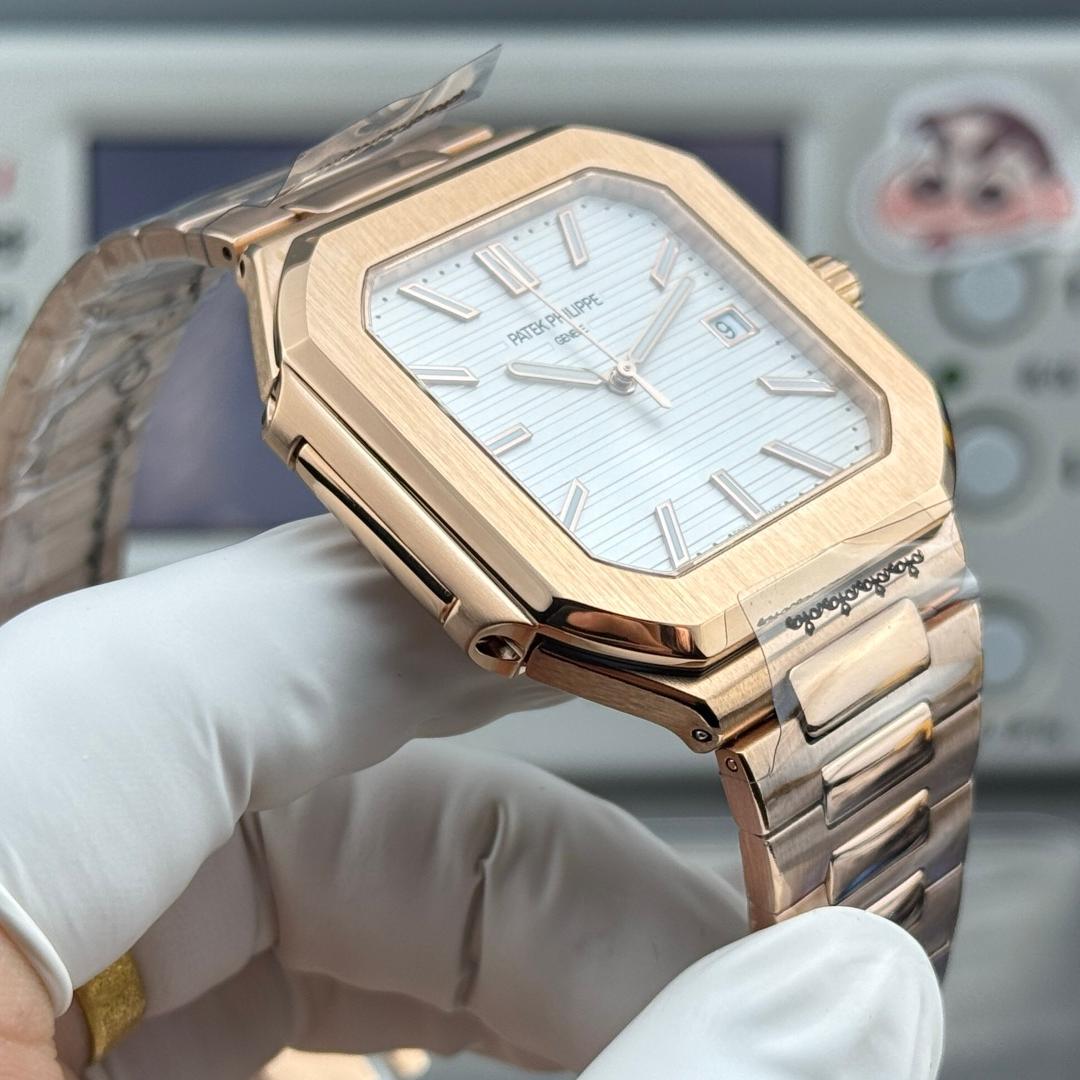 Square Nautilus-inspired 5821 White Dial Rose Gold Super Clone