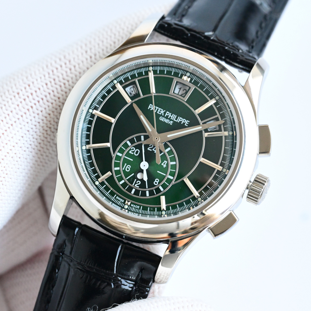 42mm Green Sunburst Dial Multi-Function Chronograph Watch