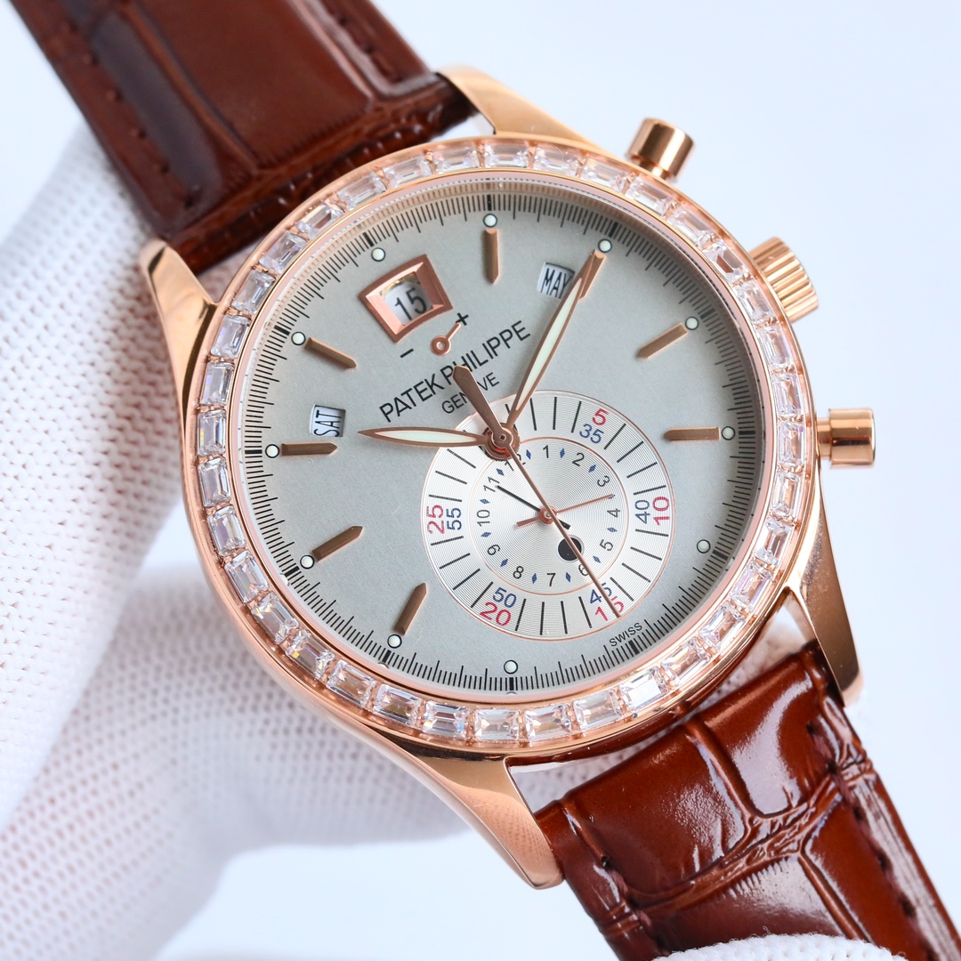 5960 Grey Dial Super Clone | Rose Gold Diamond Bezel