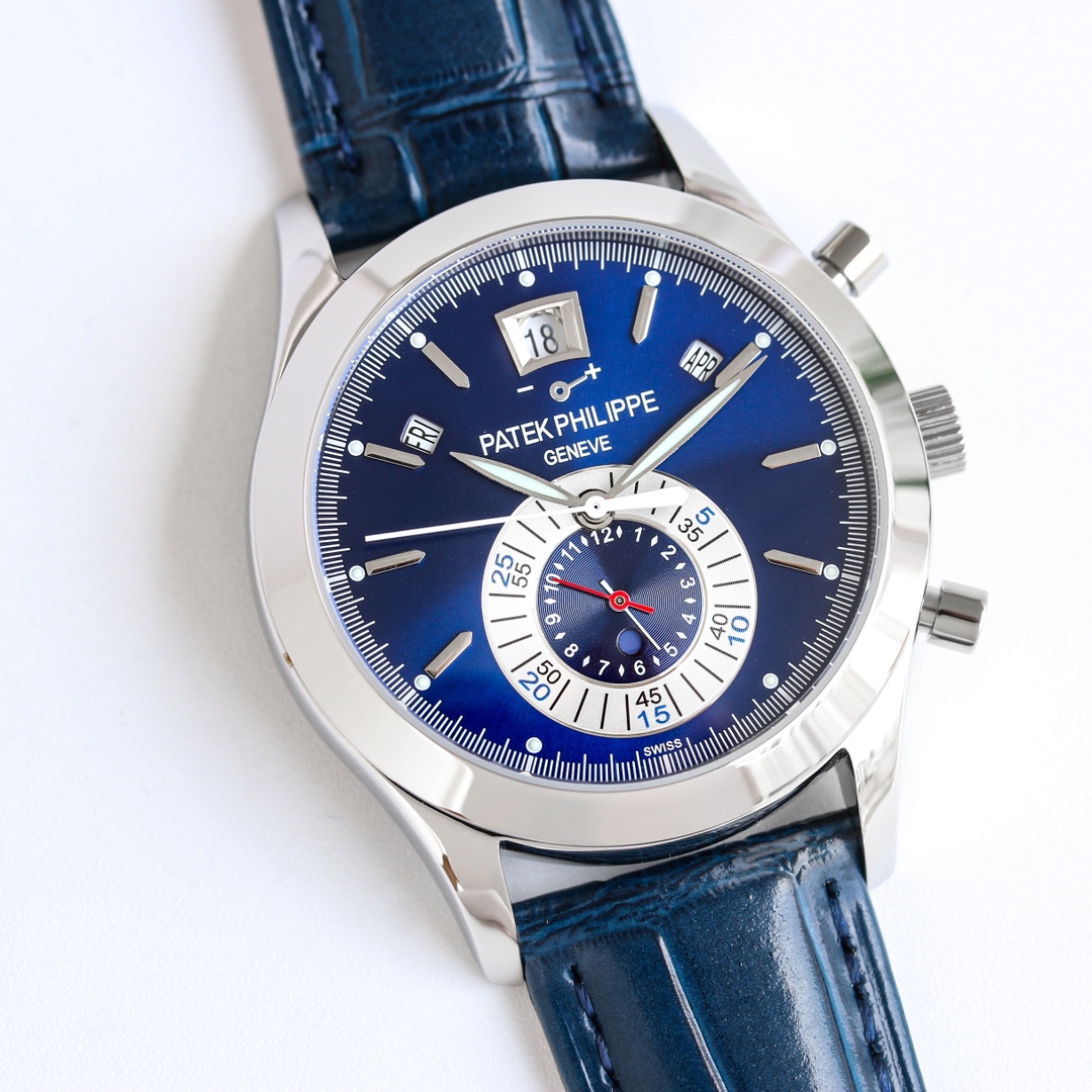 Blue Opaline Dial Chronograph Annual Calendar | 18K White Gold Modern Statement
