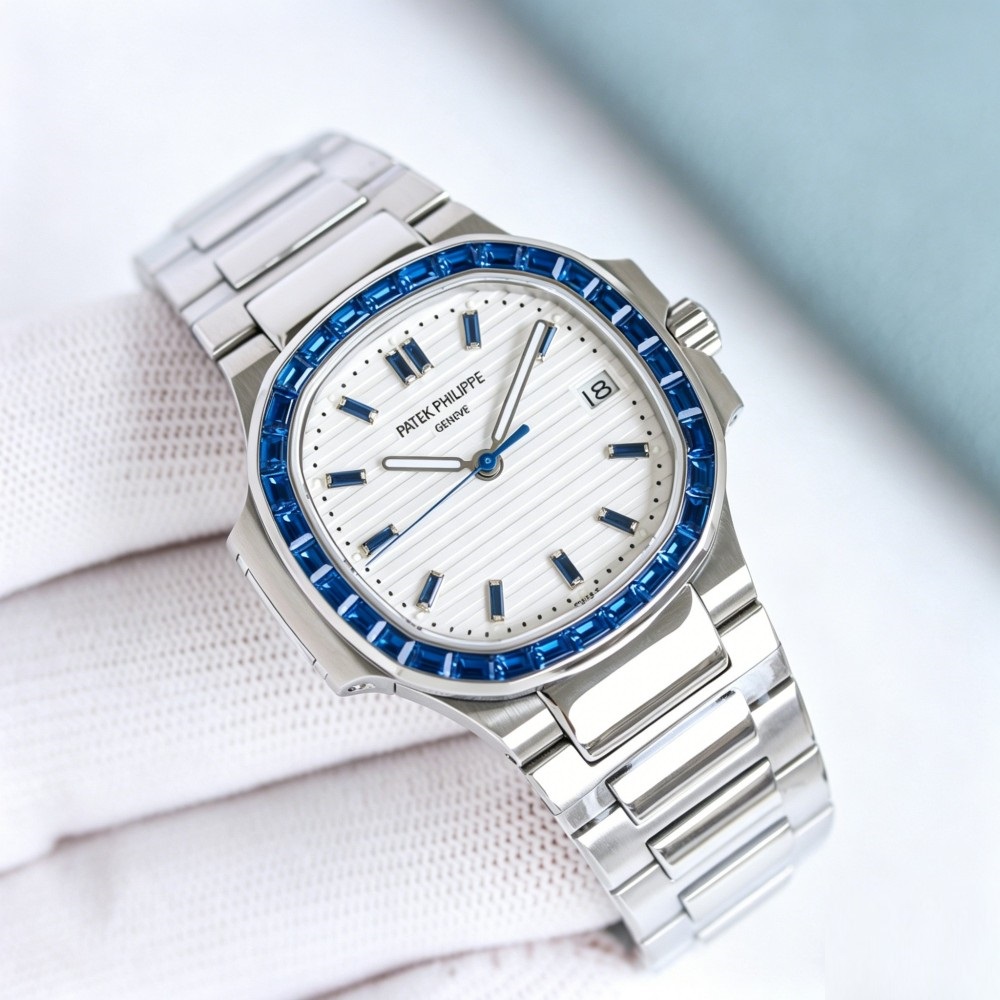 35.2mm White Dial Blue Sapphire Nautilus-inspired Super Clone