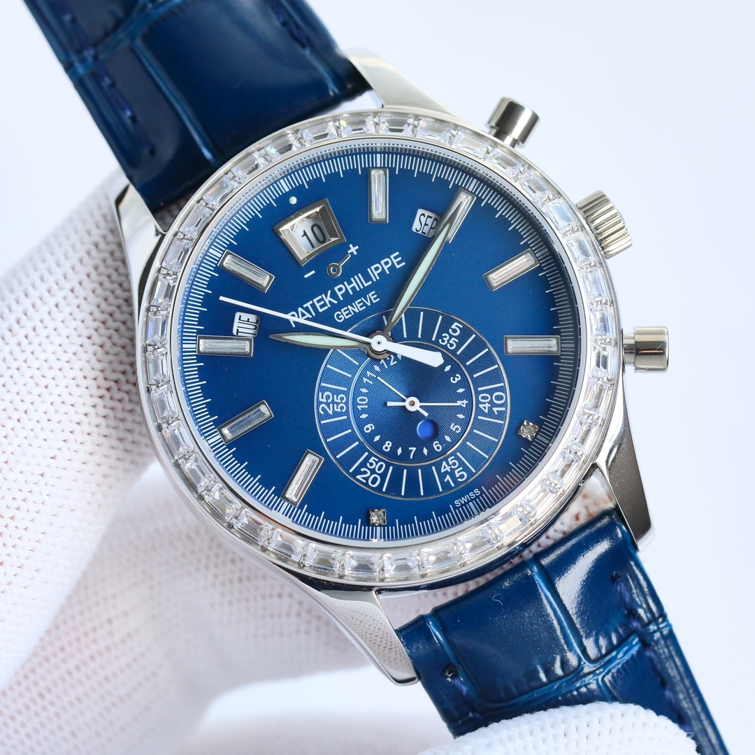 5960 Blue Dial Super Clone | White Gold Diamond Bezel