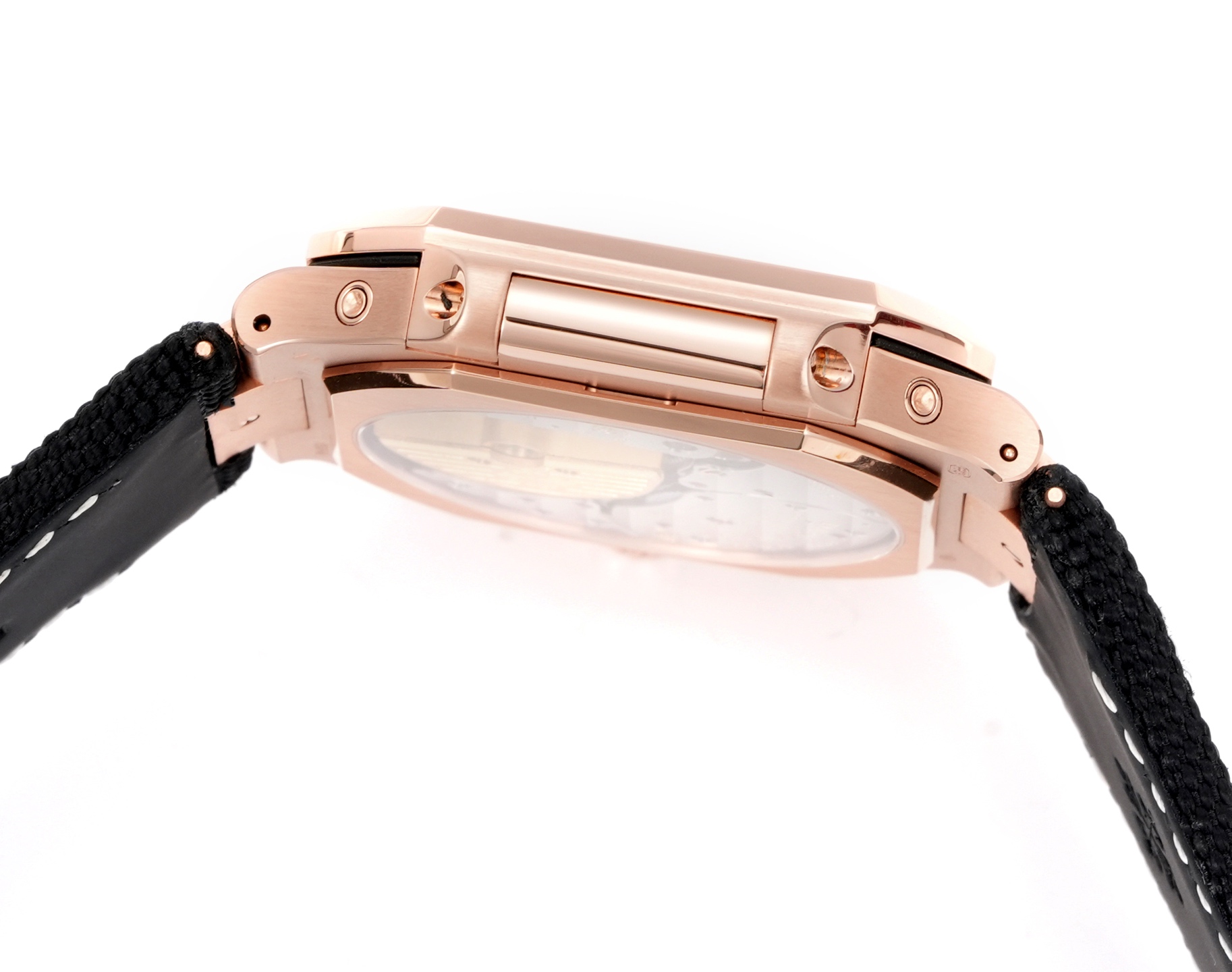 Square Nautilus-inspired 5822 Brown Sunburst Annual Calendar Rose Gold Denim Strap Super Clone