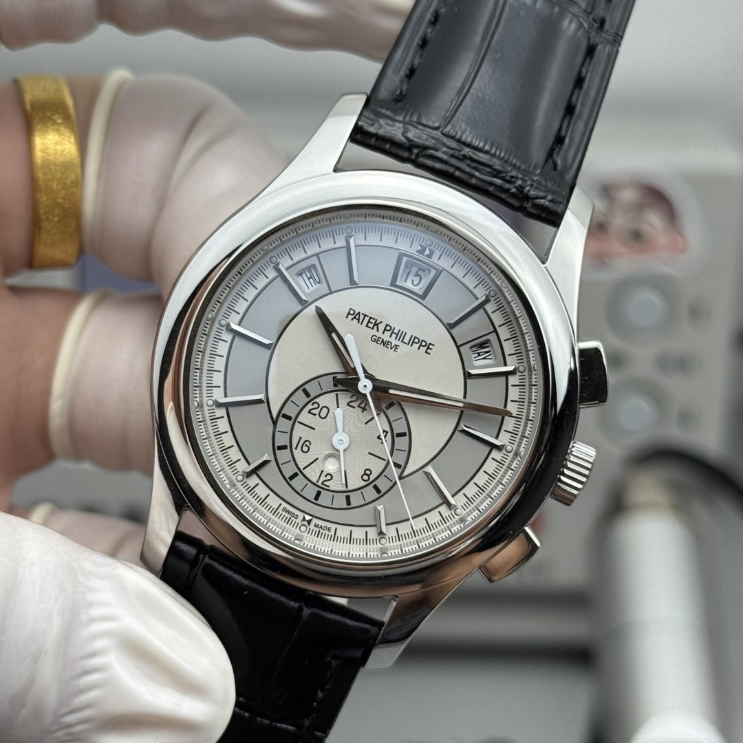 5960/01G-001 Super Clone | White Gold Annual Calendar Chronograph