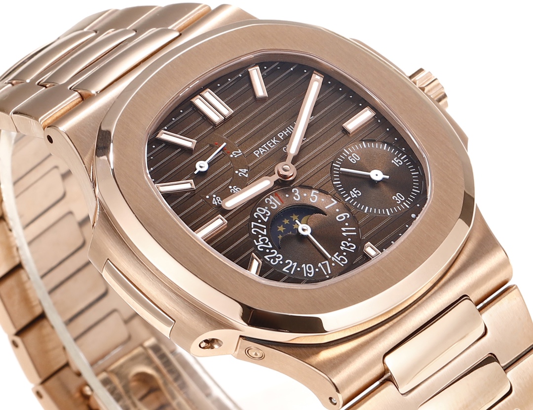 Nautilus 5712 Super clone Rose Gold Brown Sunburst Dial Timepiece