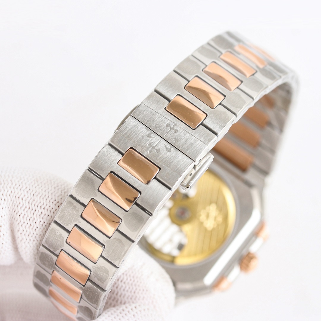 Square Nautilus-inspired 7128 Black Sunburst Two-Tone Super Clone