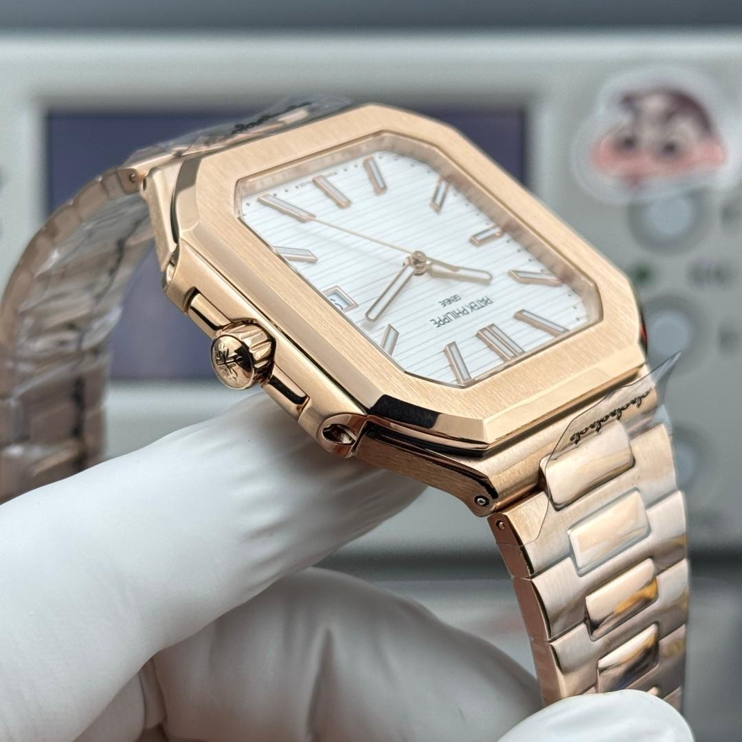 Square Nautilus-inspired 5821 White Dial Rose Gold Super Clone