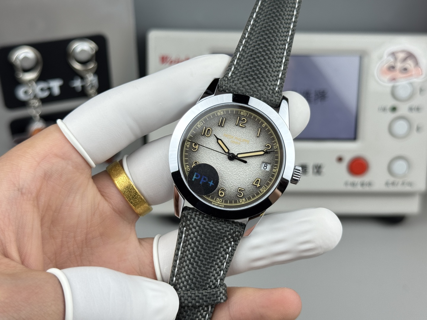 5226G-001 Watch Super Clone 40mm Silver Gray Textured Dial Dress Watch