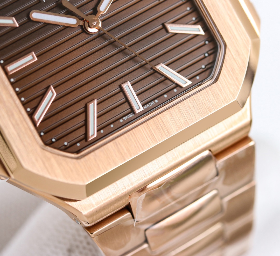 Square Nautilus-inspired 5821 Dark Brown Sunburst Full Rose Gold Super Clone