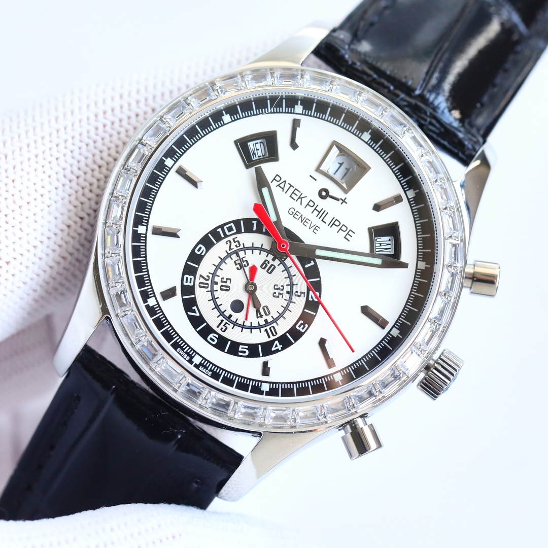 5960 White Dial Super Clone | White Gold Diamond Bezel