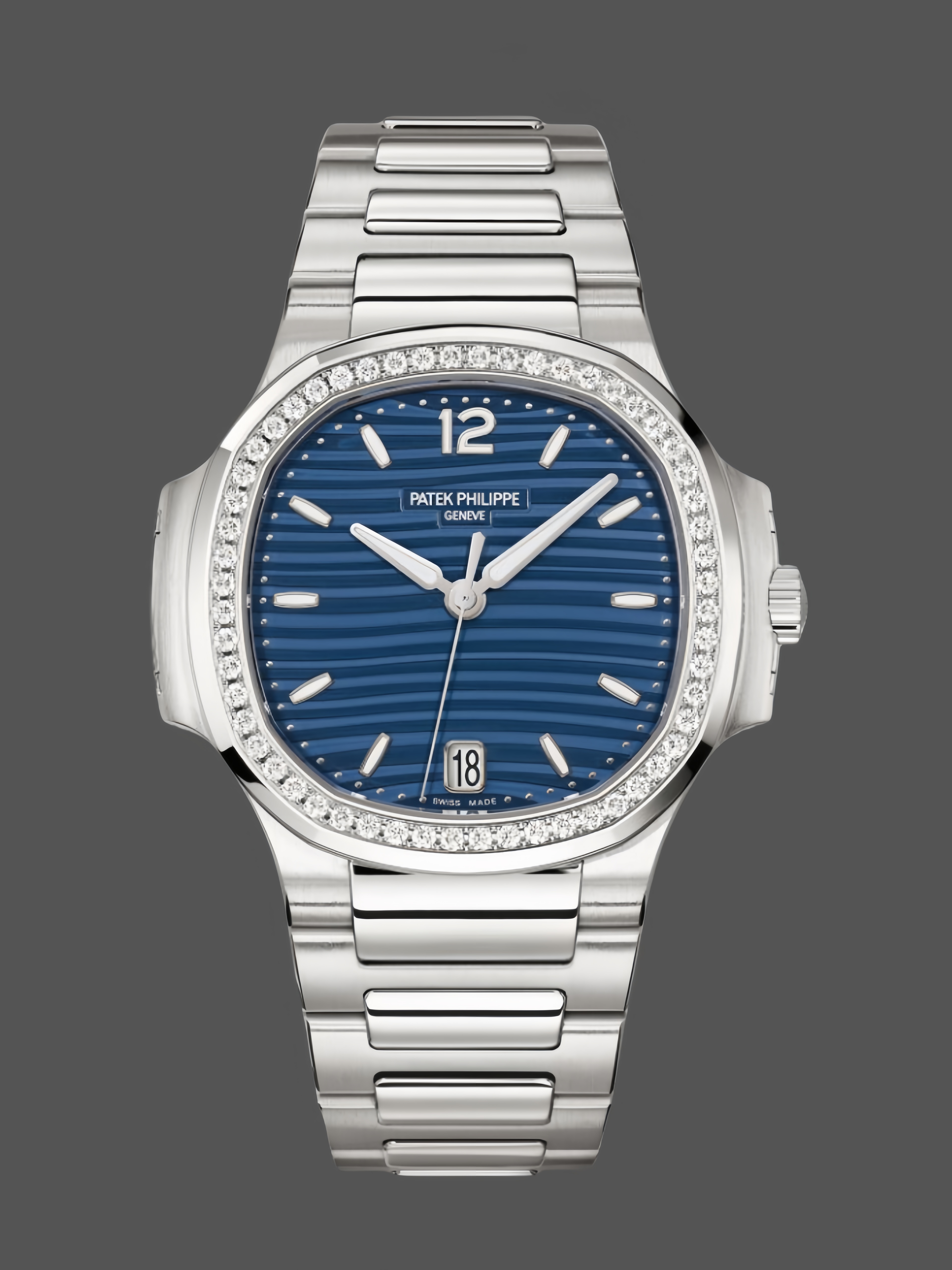 Nautilus 7118 1200A 001 Super Clone Silver Blue Dial Ladies Watch