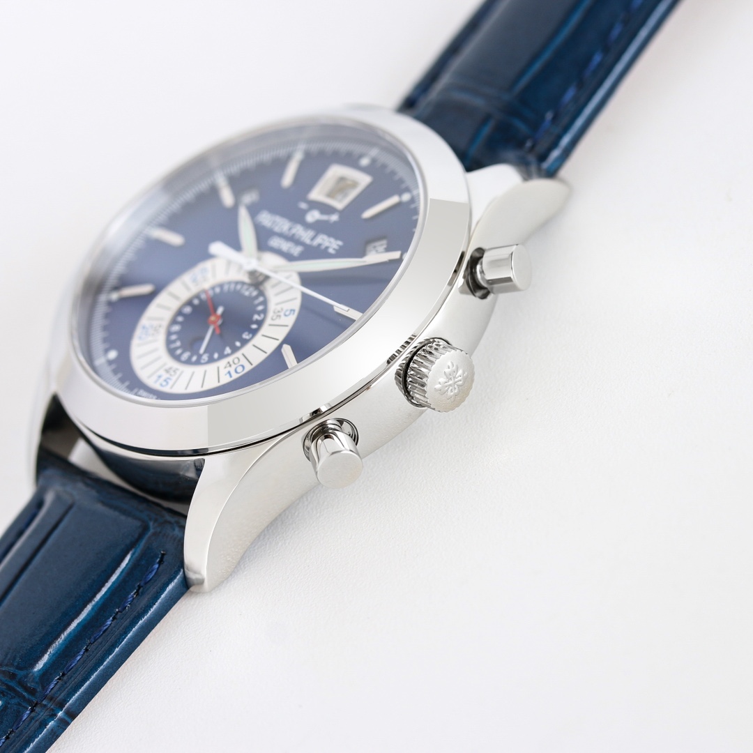 Blue Opaline Dial Chronograph Annual Calendar | 18K White Gold Modern Statement