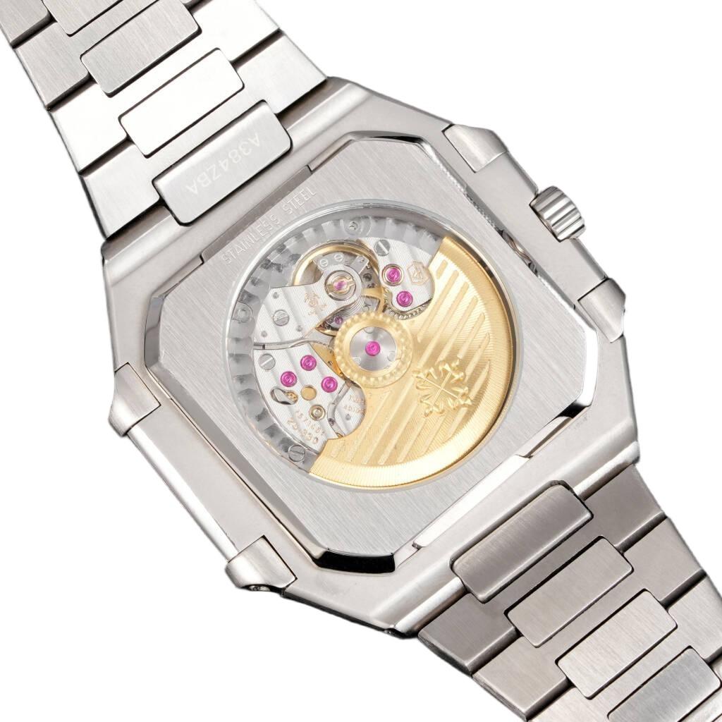 Square Nautilus-inspired 5821 Cream Sunburst Full Steel Super Clone
